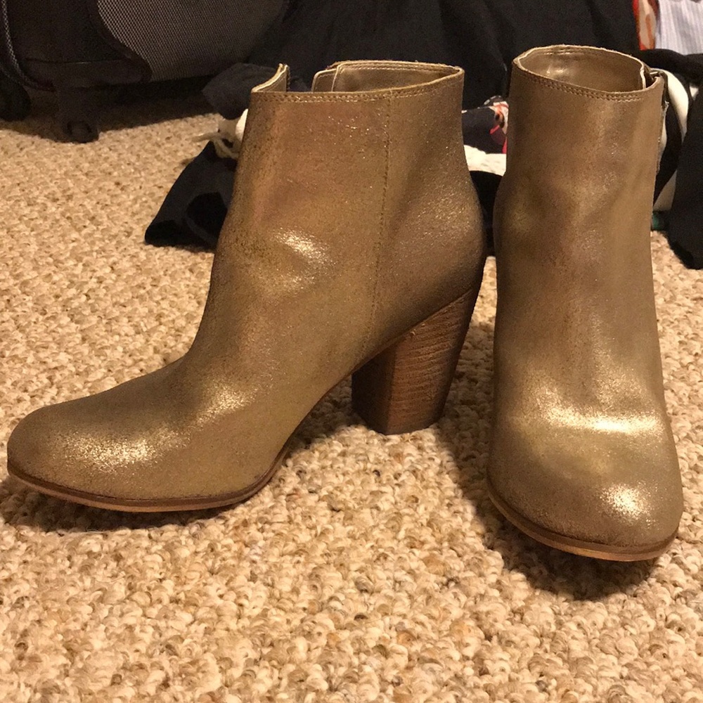 BP booties (trolley-lea) gold leather